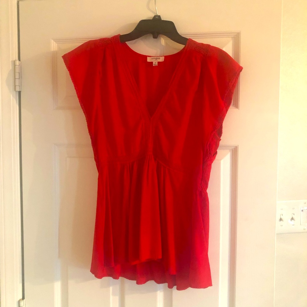 HOST PICK!! Umgee Red blouse with lace detail